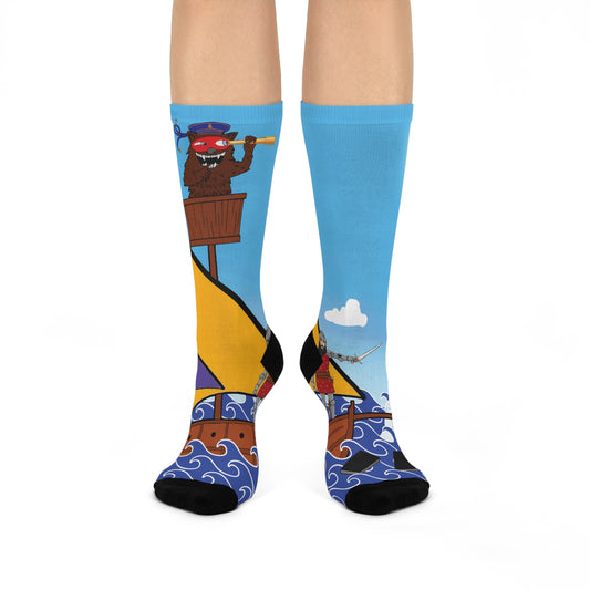 Bearable Sail Scene Crew Socks